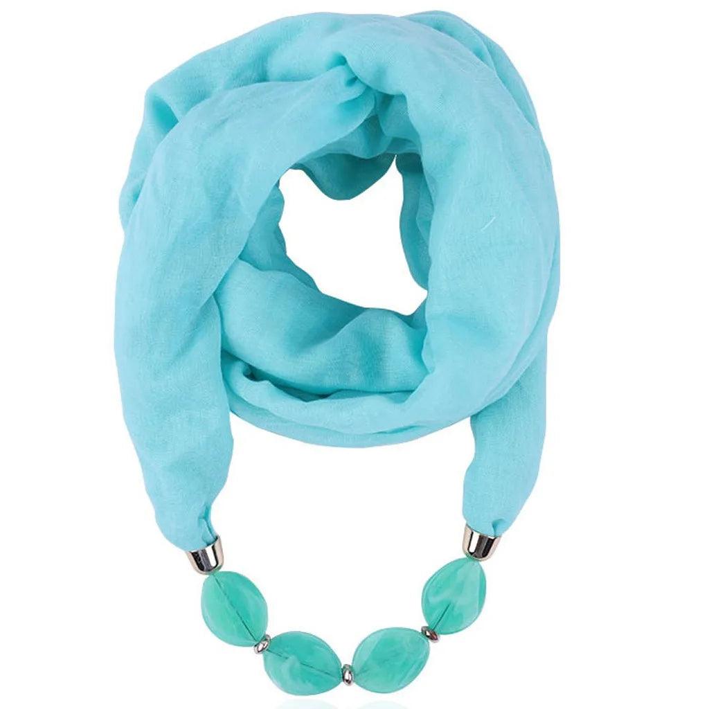 Women Cotton Linen Necklace Pendant Scarf Ethnic Style Soft Necklace Scarf Fashion designer scarf Ethnic Jewelry Necklace Scarf