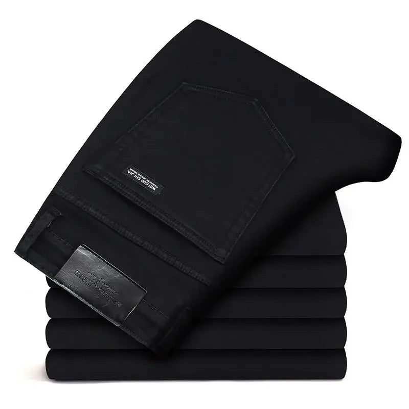 Soft Stretch Black Biker Jeans Men Classic Advanced Brand Denim Trousers Trendy Comfortable Jeans Homme Masculino Mens Pants