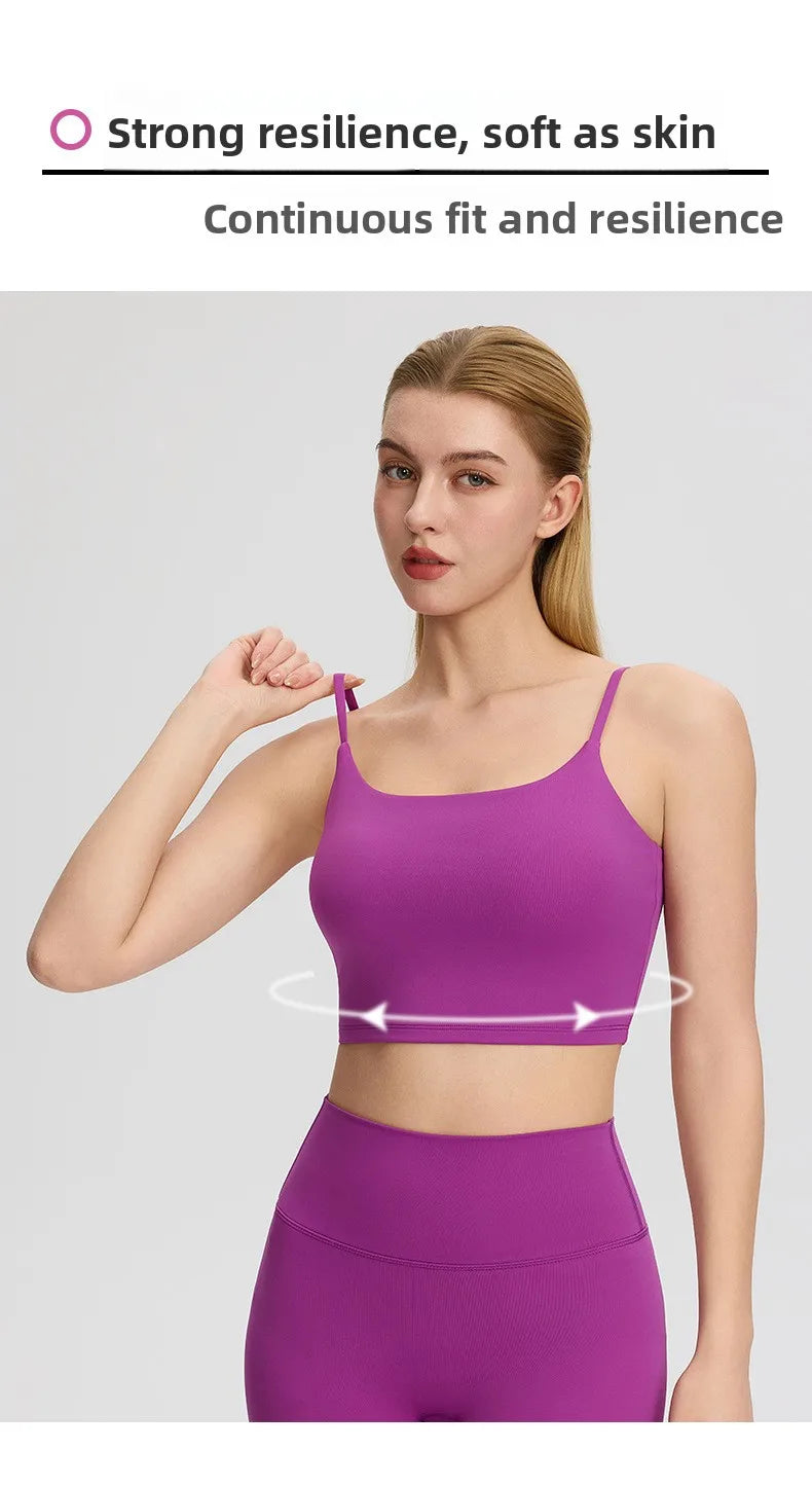 Yoga clothes, running suit, women's chest cushion vest, hip lifting high waist yoga shorts, quick drying breathable fitness suit