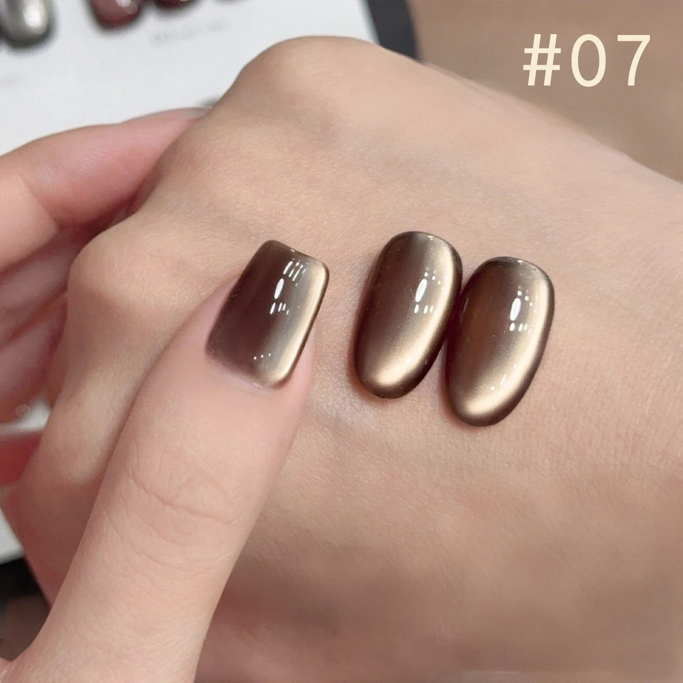 12ML 1-21pcs Autumn Nails Toe Selling Whitening Glass Bead Cat Eye Gel Nail Polish Black Nails Nail Art Grey Cat Eye Nail Glue