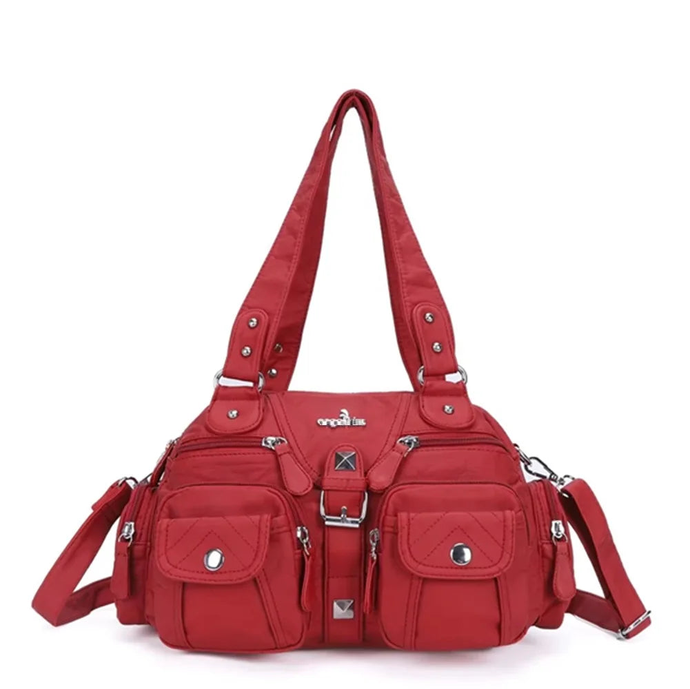 Angel kiss Women Handbags Fashion Satchel PU Shoulder Bag Top-handle Handbag Dumpling Pack Gifts Shoulder Bags Phone Money Pack