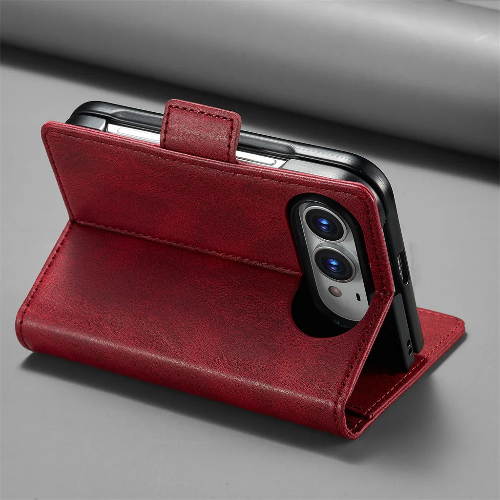 Business Leather Wallet Phone Case For Apple iPhone Duo RFID Blocking Credit Card Holder Hinge Protective Shockproof Full Cover