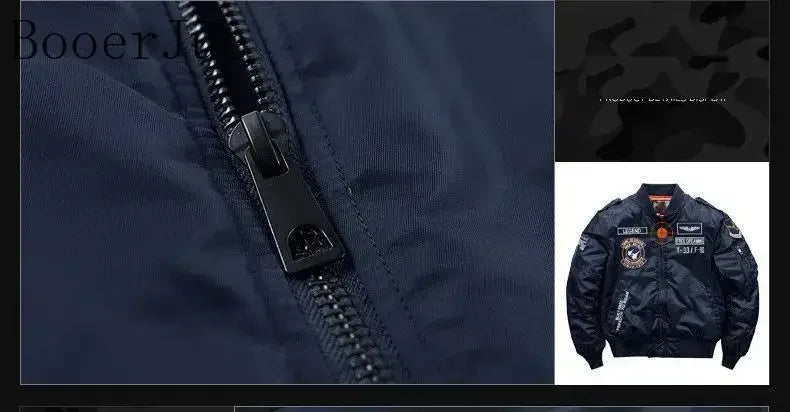 High Quality Military Motorcycle Ma-1 Aviator Pilot Coats Male Baseball Bomber Jackets Winter Hip Hop Thick Warm Jackets Men 6XL