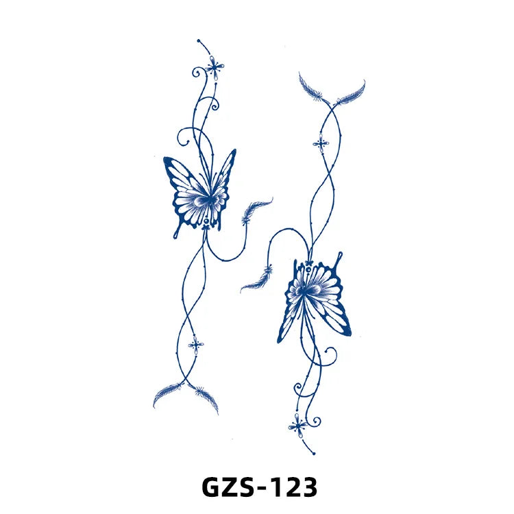 New Herbal Juice Tattoo Cute Flower Small Fresh Flower Semi Permanent Ins Temporary Tattoos Sticker size: 70*120mm