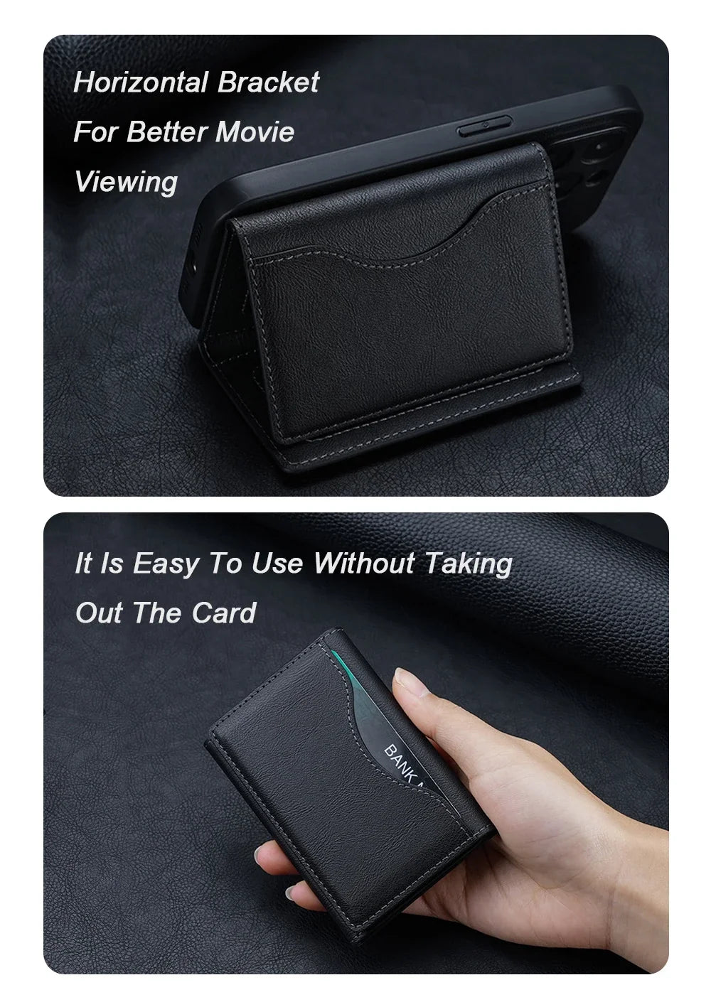Strong Magnetic Folding Wallet Card Holder Leather Case for IPhone 17 16 Pro Max for MagSafe Stand Cover for Samsung