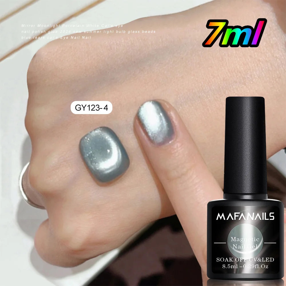 10ml/jar Moonlight White Magnetic Laser Gel Nail Polish Reflective Glitter Cat Eye Gel Semi-permanent UV Magnetic Venalisa GY