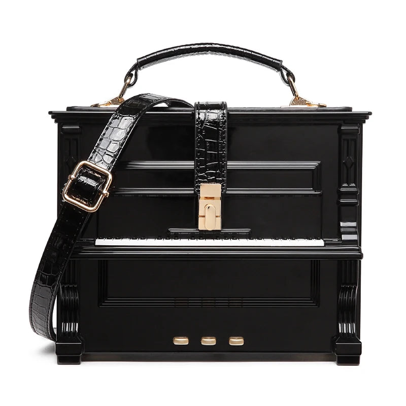High Quality Women Small Pu Leather Handbags Fashion Piano Shape Shoulder Travel Bag Luxury Ladies Box Crossbody Bags for Women