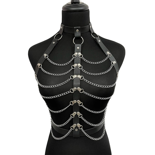 Women Punk Belt Fashion PU Leather Waist Belt Female Street Style Decoration Body Chain Belt Gothic Clothing Accessories