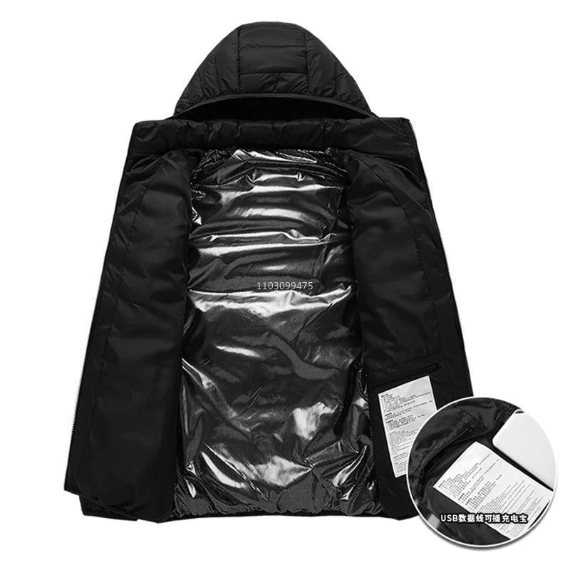 21 Areas USB Electric Heated Jacket Men Women Heated Jacket Winter Clothing Snowfield Camping Hiking Apparel Thermal Down Jacket