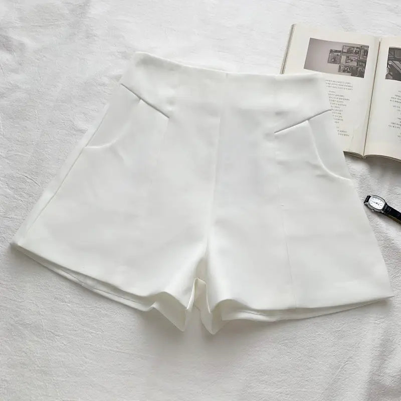 Summer Fashion High Quality Suit Shorts Women Elegant Slim Fit Black Shorts Female Basic All Match Streetwear Bottoms 2025 New