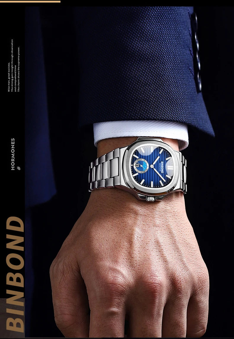 BINBOND New Casual Business Clock Men Luxury Quartz Watch Luminous Waterproof Date Fashion Quartz Wrist watches Relógio Homem
