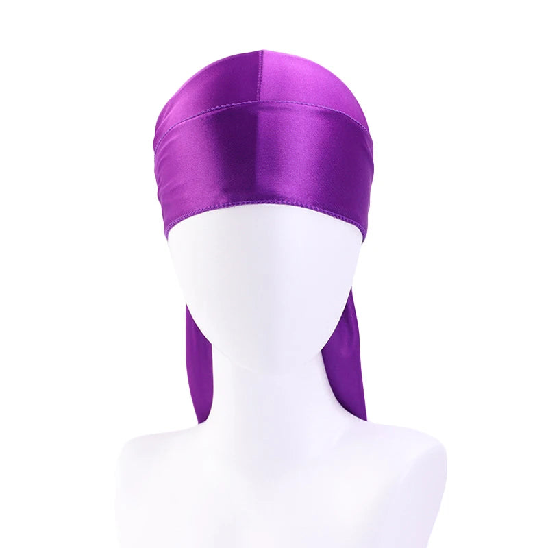 Long Tail Unisex Satin Doo Rag Durag Bandanas Cap Piratenhut Turban Herren Hip Hop Stirnband Biker Headwrap Unisex Kopfbedeckung