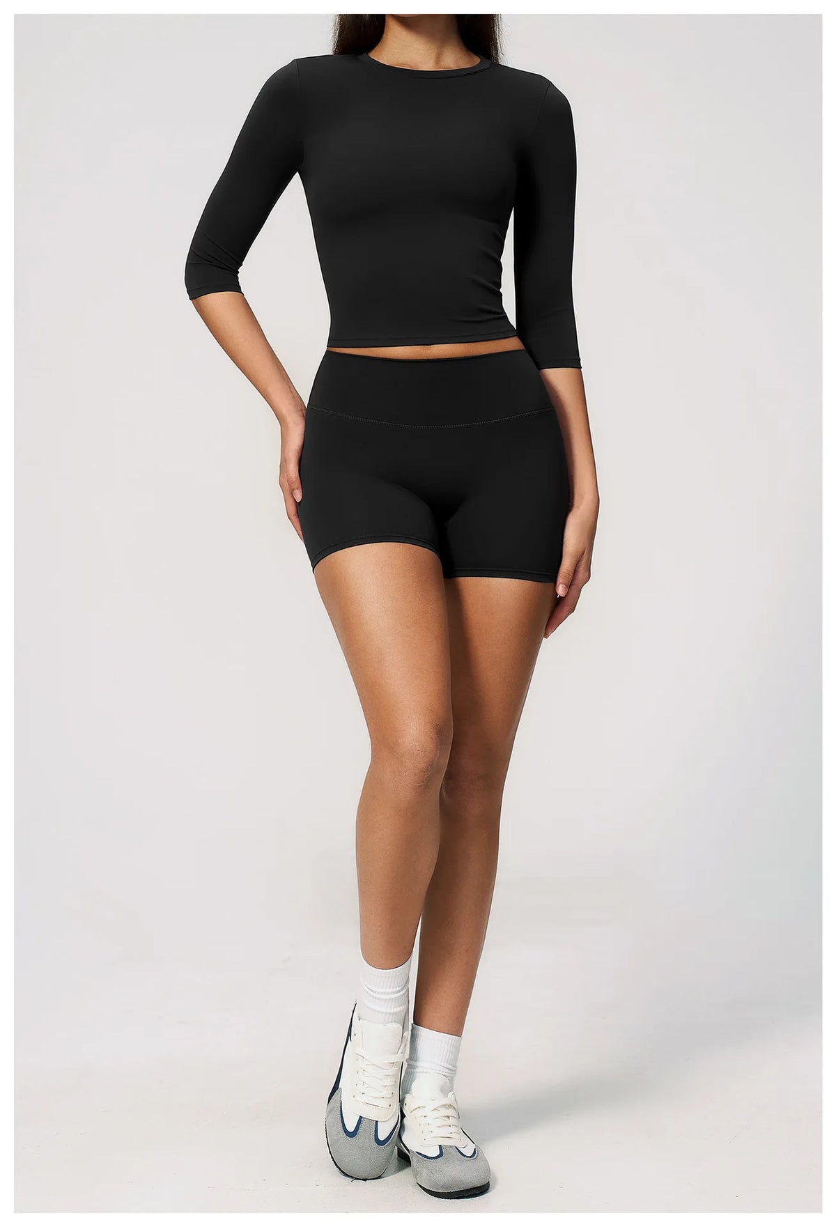Sportswear Workout Clothes 2026 New Yoga Outfit Set For Women Slim Fit Mid Sleeve Shorts Outdoor Fitness Half Sleeve Sports Suit