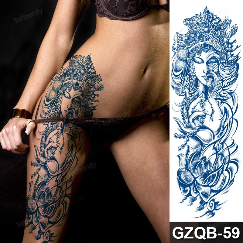 Full Arm Sleeve Temporary Tattoos Juice Ink Lasting Semi Permanent Body Art Sexy Large Fake Tattoo for Men Women Adult Beauty