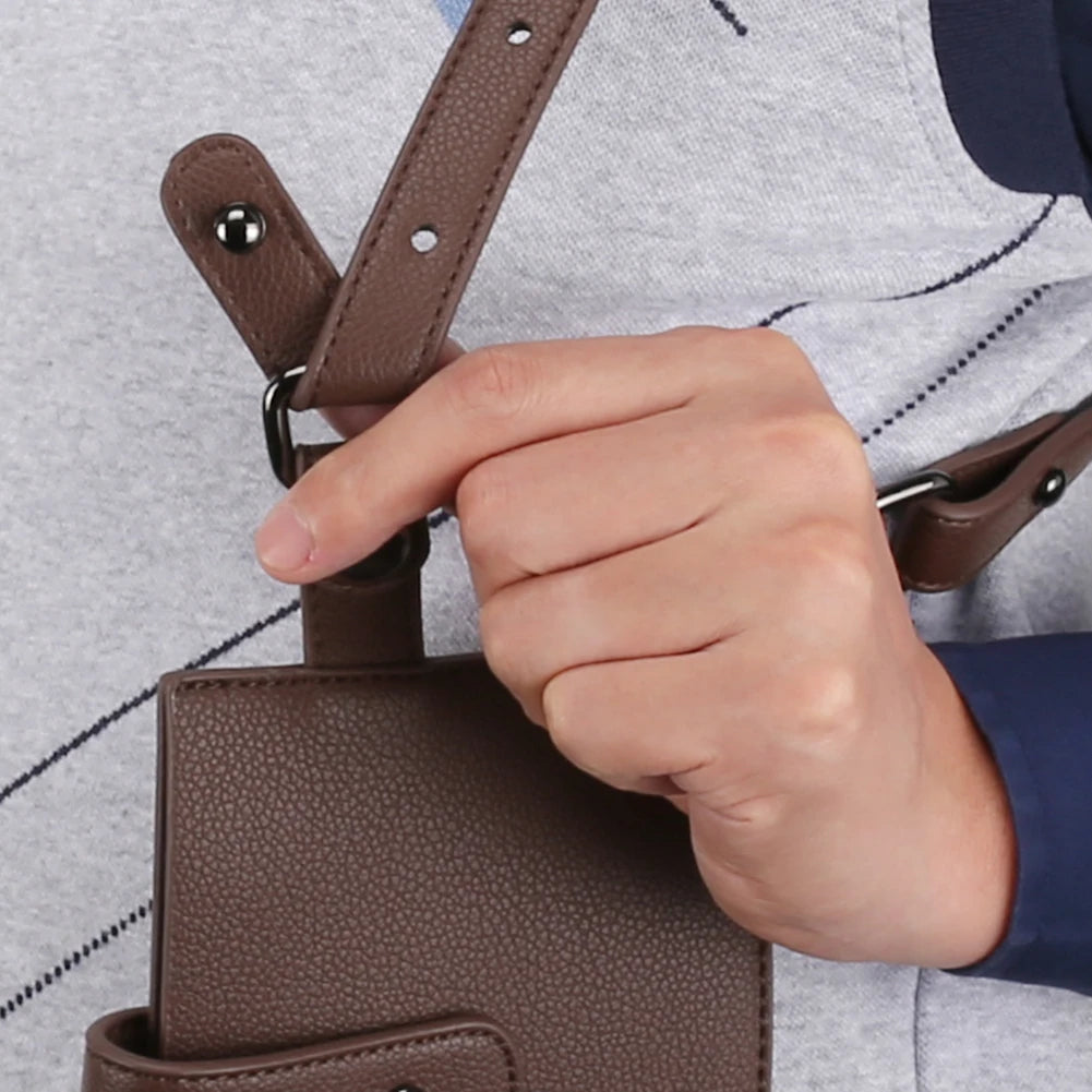 Portable Leather/Nylon Underarm Wallet Anti-Theft Hidden Holster For Phone Men Secret Agent Double Shoulder Wallet Bag Case