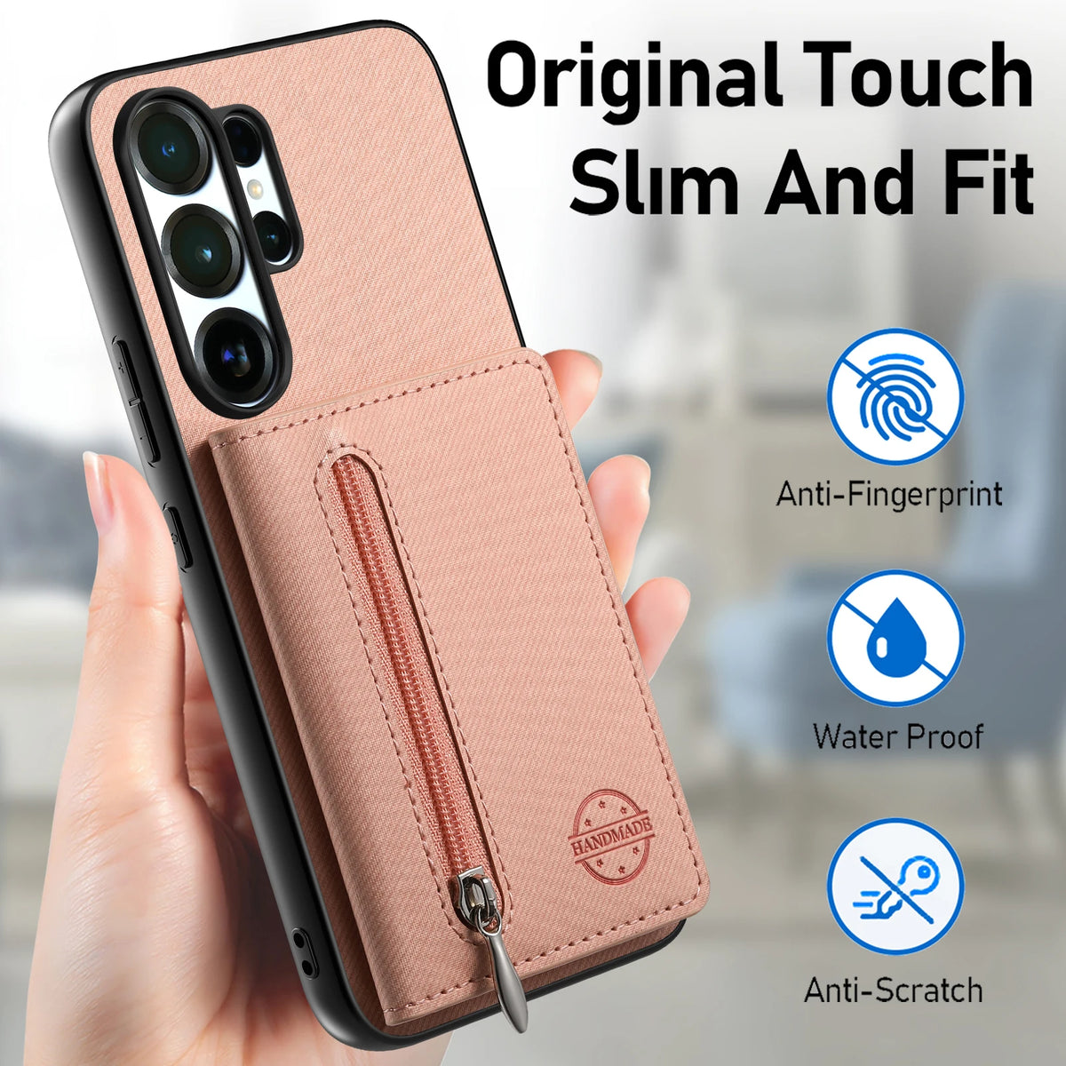 Zipper Cards Wallet Leather Phone Case For Samsung Galaxy S26 S24 S23 S22 Ultra Plus S23 S26 S25FE Purse Card Holder Stand Cover