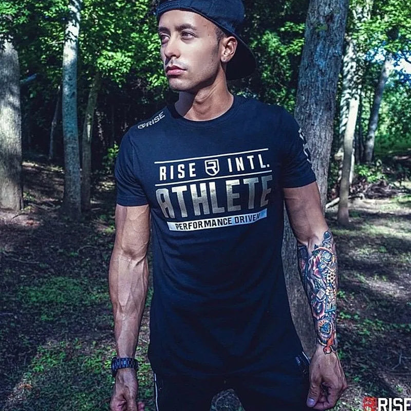 Herrenbekleidung Sommer Casual T-Shirt Gym Fitness Shirt Sport Lauf T-Shirt Basketball Kurzarm T-Shirt Workout Sweatshirt