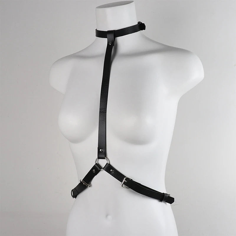 PU Leather Harness Garters Sexy Lingerie Women Bdsm Bondage Body Garter Belt  Gothic Clothes Erotic Corset Harness Belts