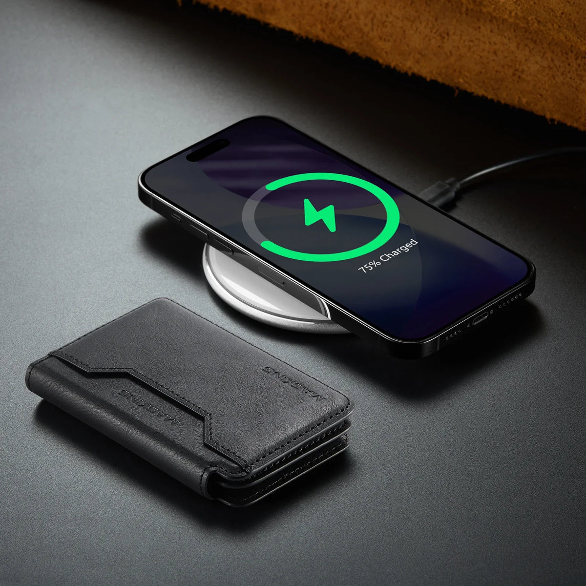 For IPhone 18 13 14 15 16 17 Pro Max Plus For Magsafe Leather Wallet Magnetic Cellphone Card Holder Multi-Card Slot Mini Wallet