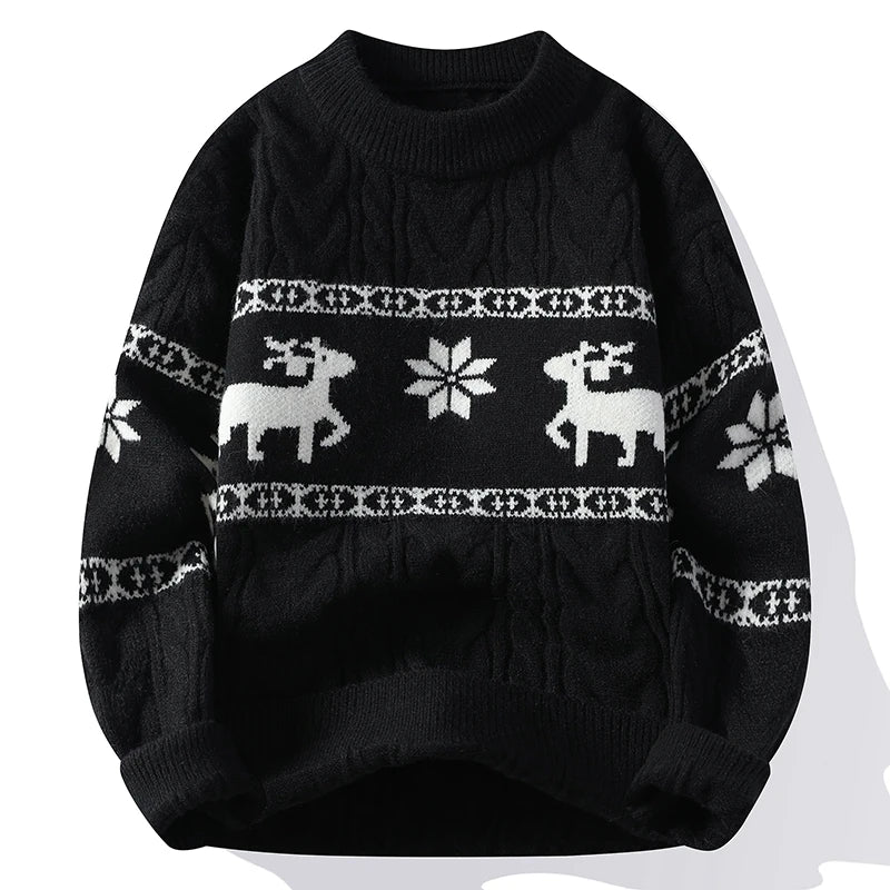 Winter sweater new High End Luxury Cashmere Sweater Men Thick Warm Mens Sweaters With Deer Korean Harajuku Christmas Jumper