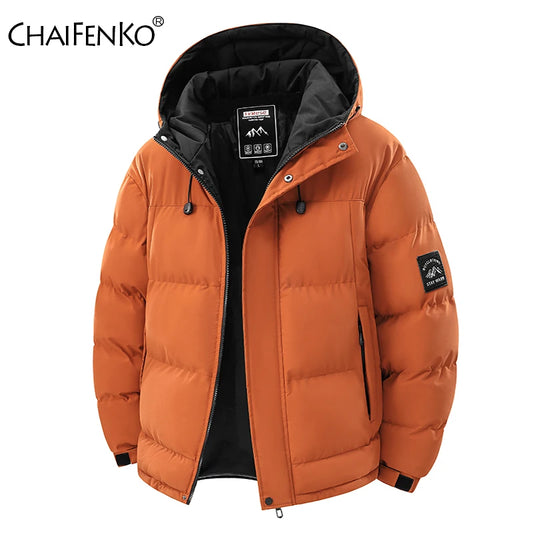 New Windproof Thickening Men Tops Outdoors Loose Versatile Comfort Keep Warm Coats Winter Fashion Casual Solid Hooded Parka Men