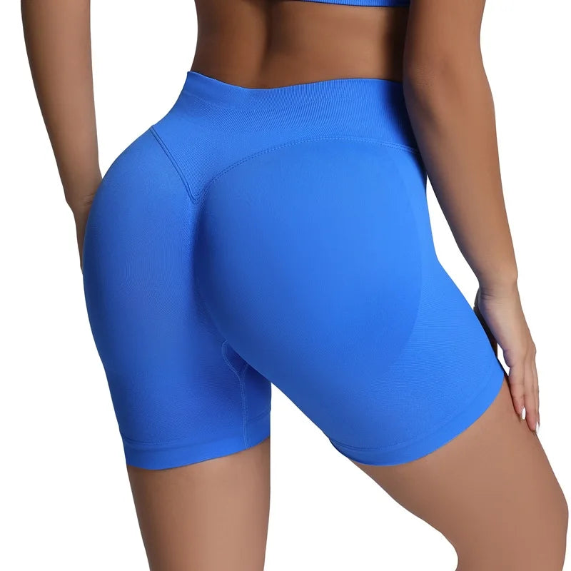 HISTELLO Gym Shorts Women Sports Shorts Scrunch Booty Fitness Biker Short Workout Yoga Leggings Running Gym Seamless Leggings
