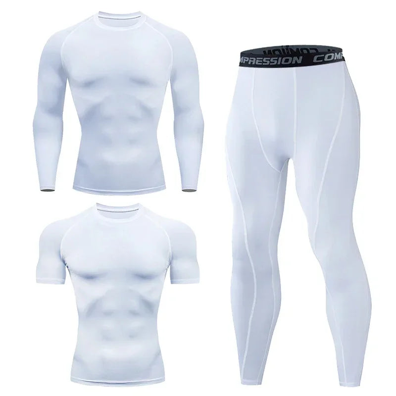 Mens Fitness Sportswear Set Moisture-wicking for Gym Running Leggings Dry Fit and Comfortable Workouts Sports Wear Clothes