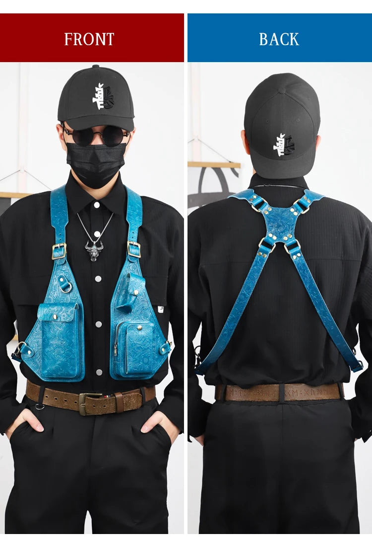 Genuine Leather Anti-Theft Underarm Shoulder Bag Armpit Tactically Bag For Men Shoulder Holsters Storage Pack