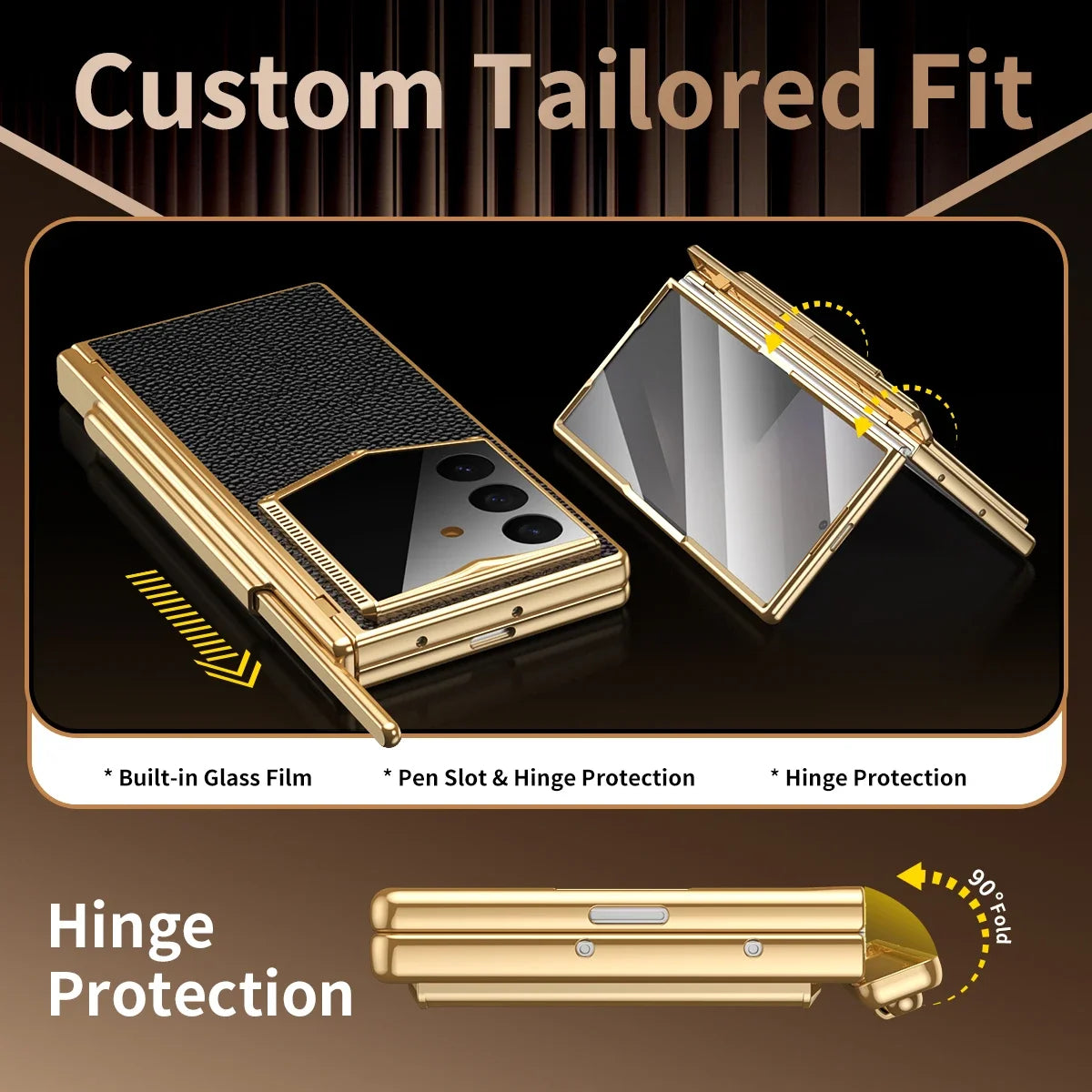 Business Folding Phone Cover Full Case for Samsung Galaxy Z Fold 8 Ultra Fold7 Fold 7 6 Fold6 Fold8 5g Screen Protector Film