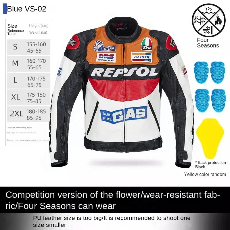 DUHAN Men's Motorcycle Jacket Motorcycle Woman PU Leather Jacket Four Seasons Commuter Anti-fall