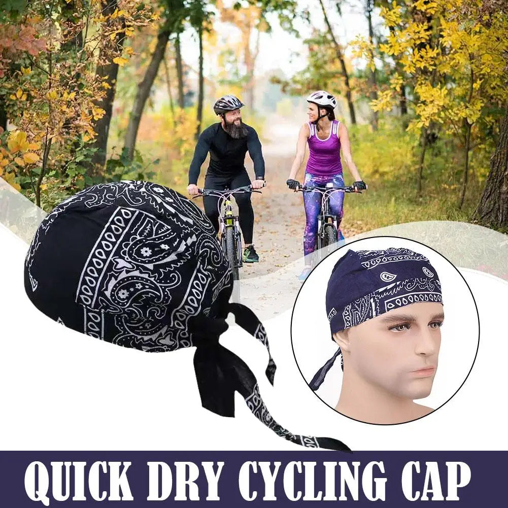 Outdoor-Fahrradmütze, Piratenmütze, bedruckte quadratische Schalmütze aus reiner Baumwolle, Stirnband, Durag-Kappe, Beanie-Wickelmütze, Hip-Hop-Kopftuch