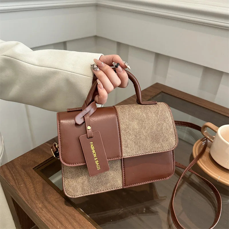 Elegant Women's Handbag Crossbody Shoulder Bag, Snap Closure Tote Bag, Everyday Accessory, Geometric Pattern, Fashion Lovers