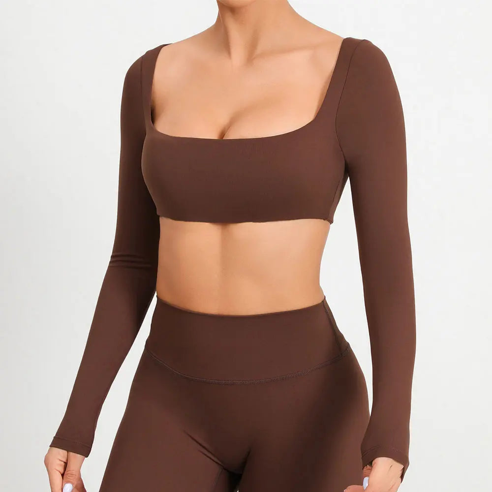 Sexy Fitness Long Sleeve Yoga Clothes Backless Gym Top Women Breathable Sports Crop Yop Shirts Quick Dry Sportswear Women Top