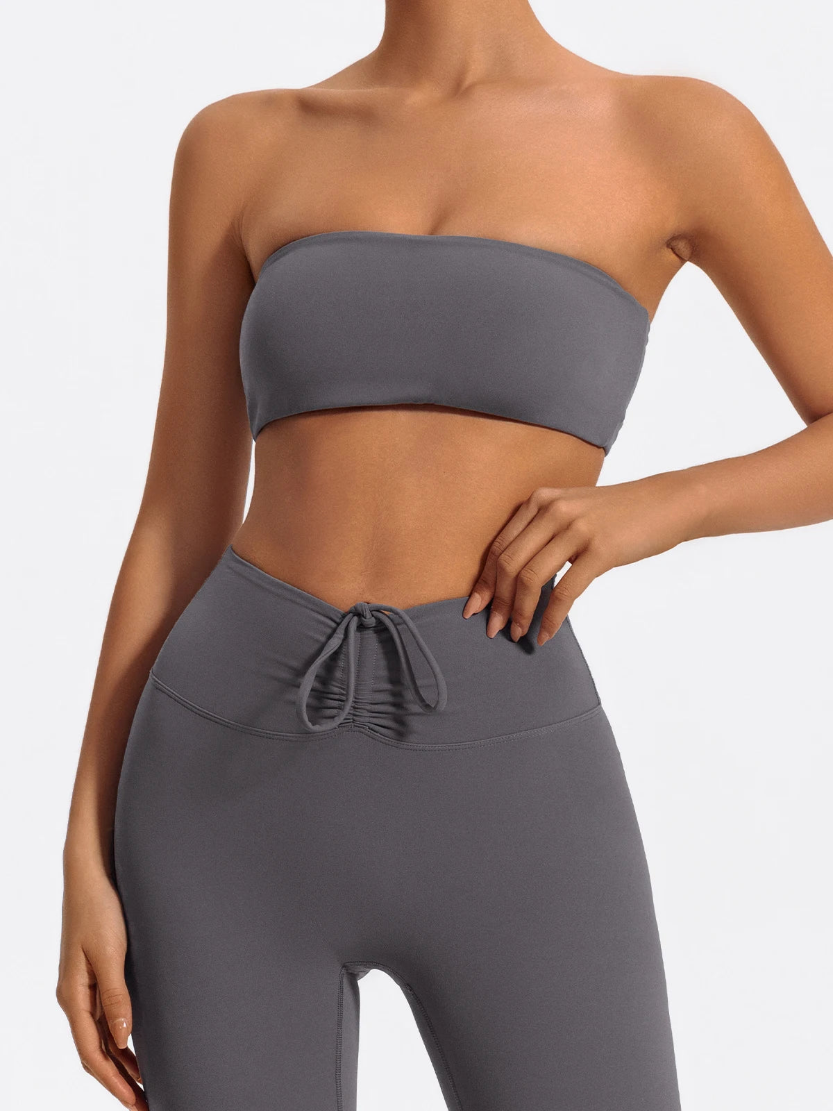 Summer Two Piece Fitness Sports Set Women Workout Yoga Outfit Strapless Bra Woman 2Ps Gym Crop Top Deportivos Mujer Gym Suits