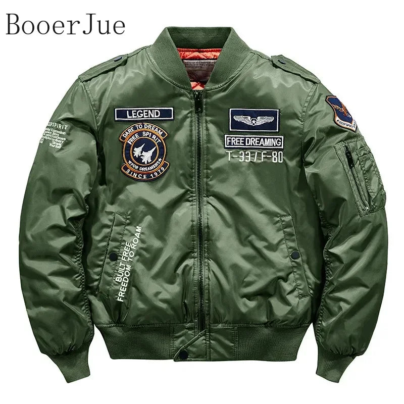 High Quality Military Motorcycle Ma-1 Aviator Pilot Coats Male Baseball Bomber Jackets Winter Hip Hop Thick Warm Jackets Men 6XL