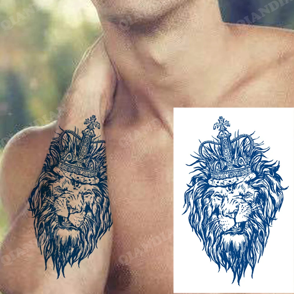 Juice Lasting Ink Tattoos Body Art Waterproof Temporary Tattoo Sticker Eagle Leopard Man Totem Gun Knife Arm Fake Tatoo Women