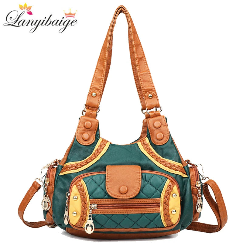 Luxury Designer Handbag Soft Leather Handbags Women Fashion Shoulder Messenger Bags For Women 2024 New Ladies Travel Tote Bag Sa