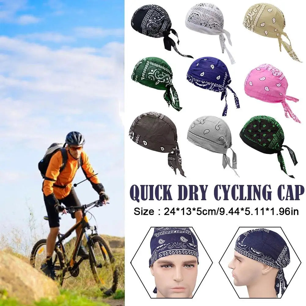Outdoor-Fahrradmütze, Piratenmütze, bedruckte quadratische Schalmütze aus reiner Baumwolle, Stirnband, Durag-Kappe, Beanie-Wickelmütze, Hip-Hop-Kopftuch