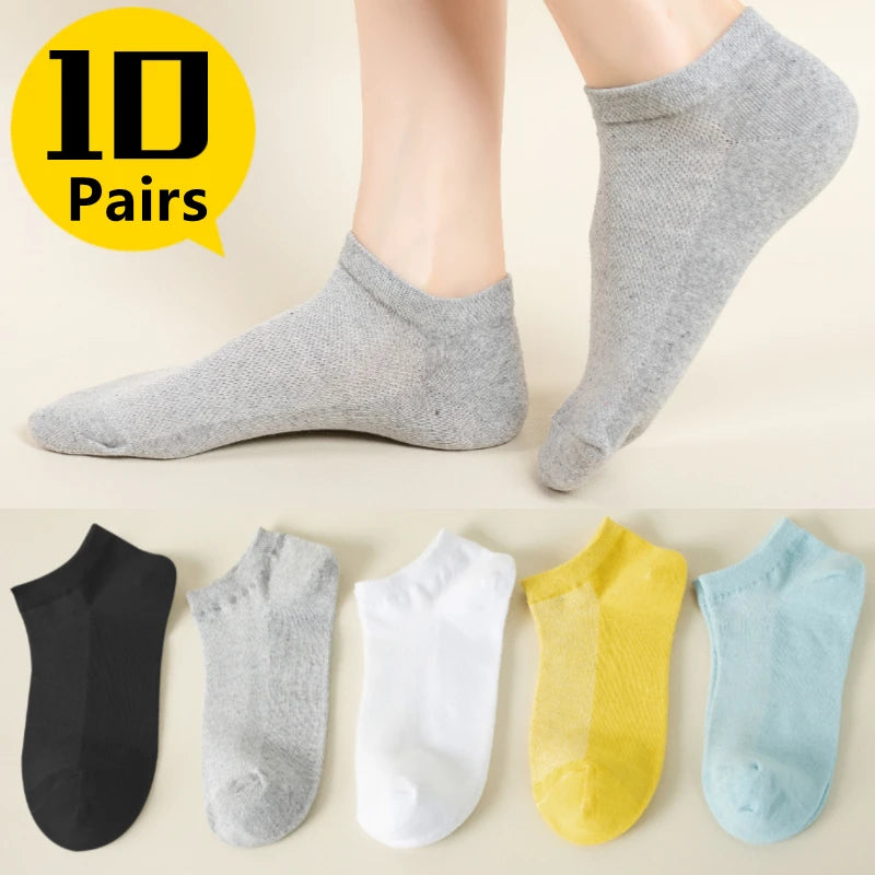 5 Pairs of New Spring and Fall Sports Students MEN'S Soft Anti-odor Sweat Sports Mid-calf Socks