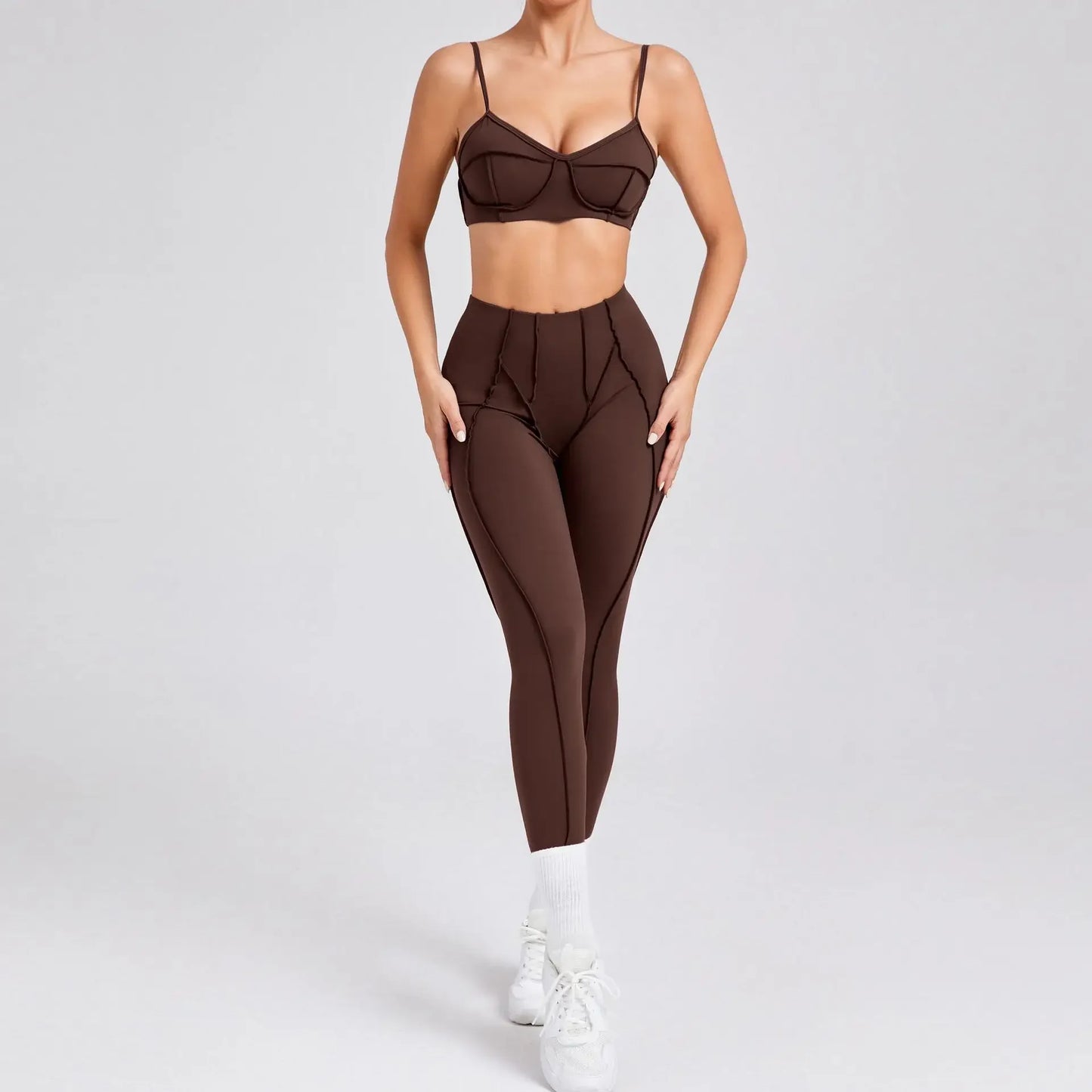 Yoga Fitness Sports Sets High Waist Hip-lifting Shorts Open Back Bra Suit Casual Running Workout Gym Leggings Sexy Set for Women
