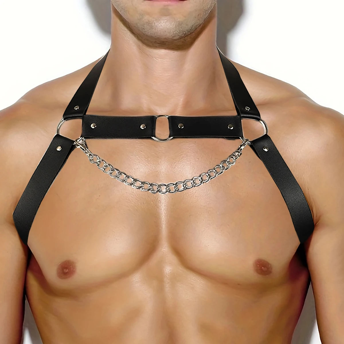 Men Sexy Fashion PU Leather Harness Belts Adjustable Bdsm Goth Punk Gay Party Fetish Costume Exotic Sex Accessories