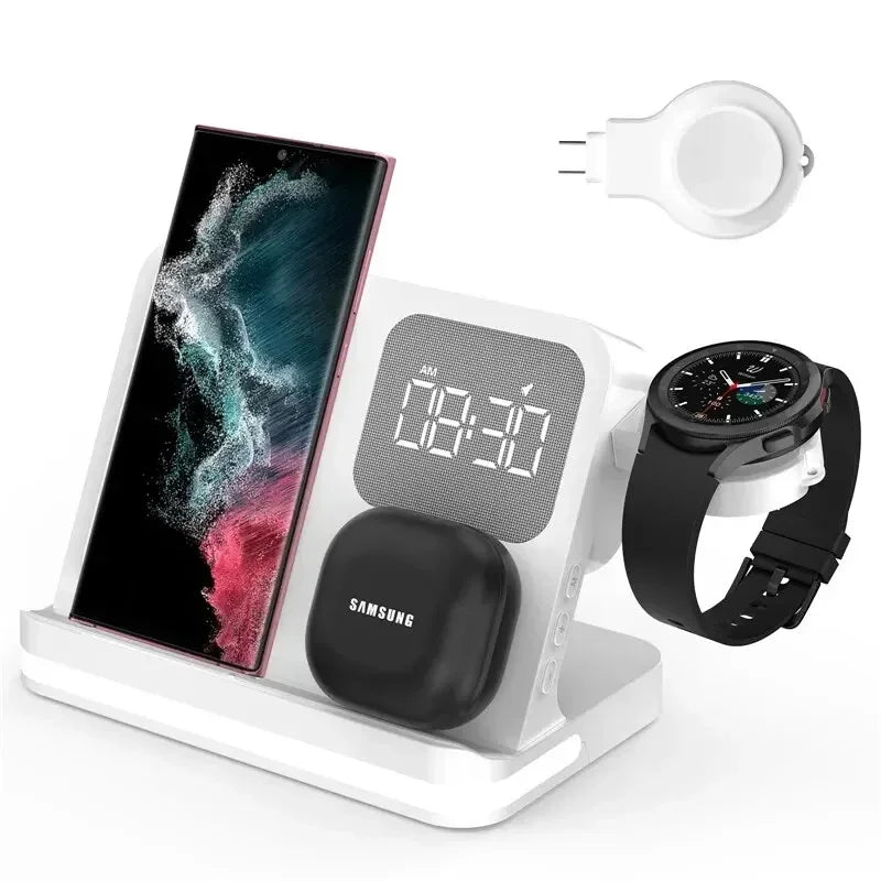 6 In 1 Wireless Charger Stand For iPhone Samsung S23 S22 Ultra Note Fold Galaxy Watch 5 4 Active Buds Fast Charging Dock Station