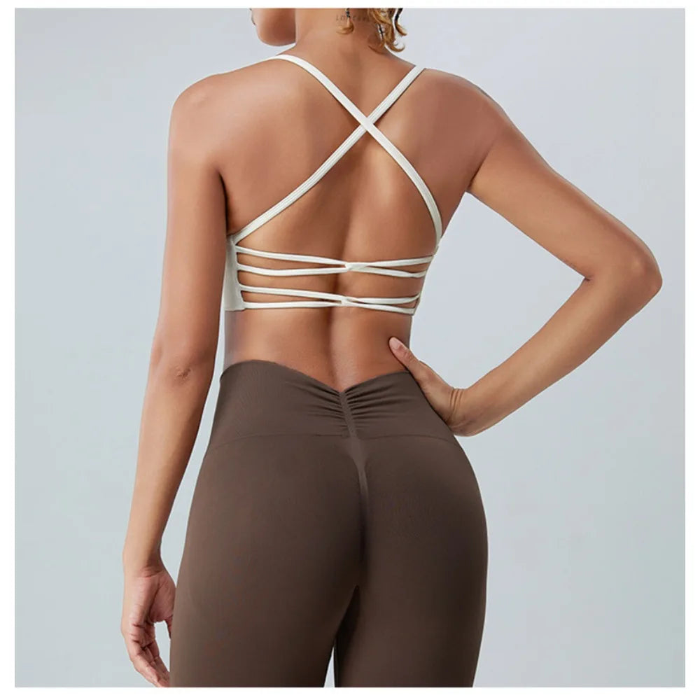 Women's Sports Fitness Set Underwear Bra Beauty Yoga Vest Running Training High-grade European and American Trend Suspenders