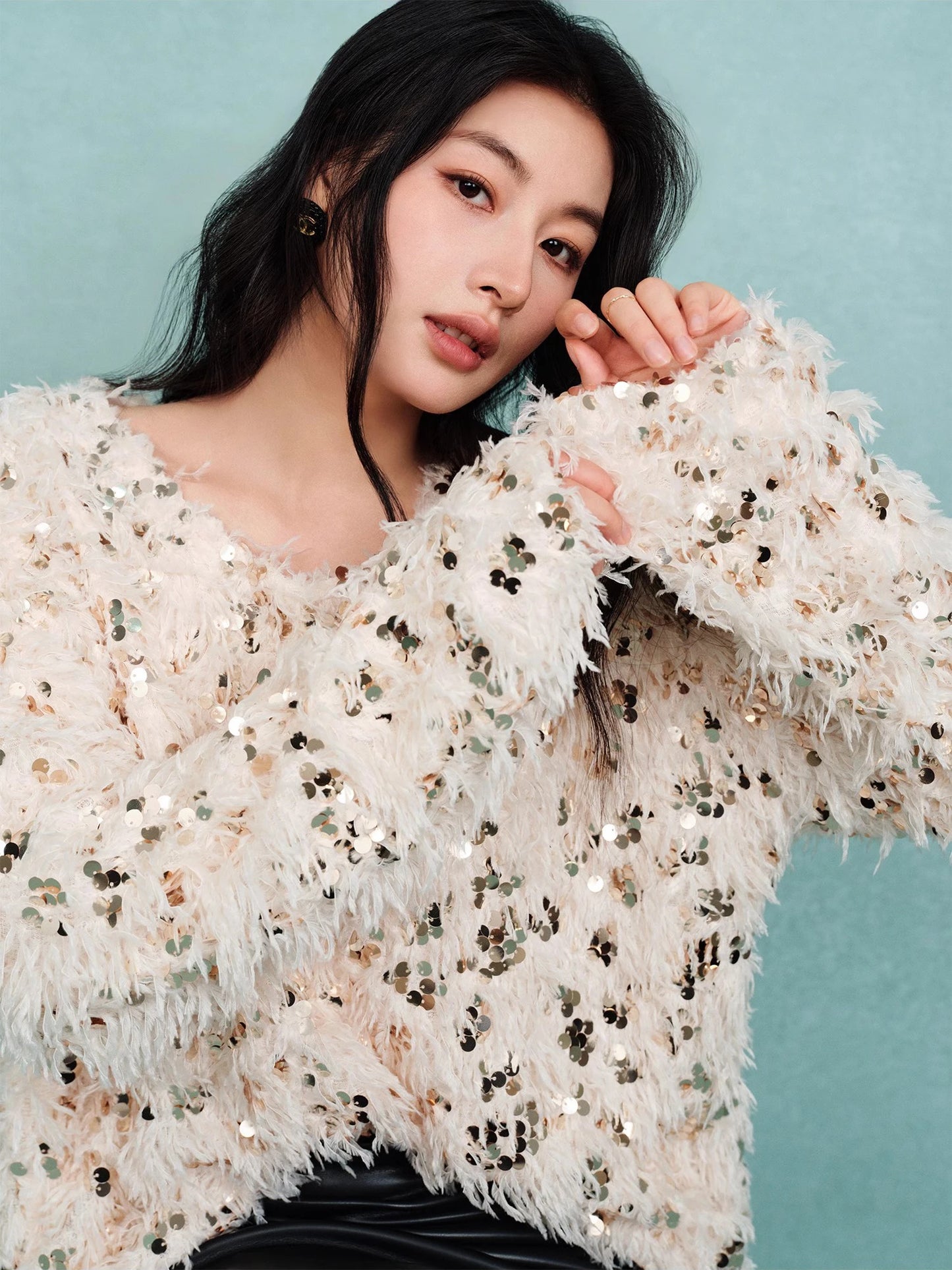 Knitted Tassel Women Pullover Sweater 2025 Spring Long Sleeve O-Neck Short Party Fringe Sweaters Female Streetwear C-301