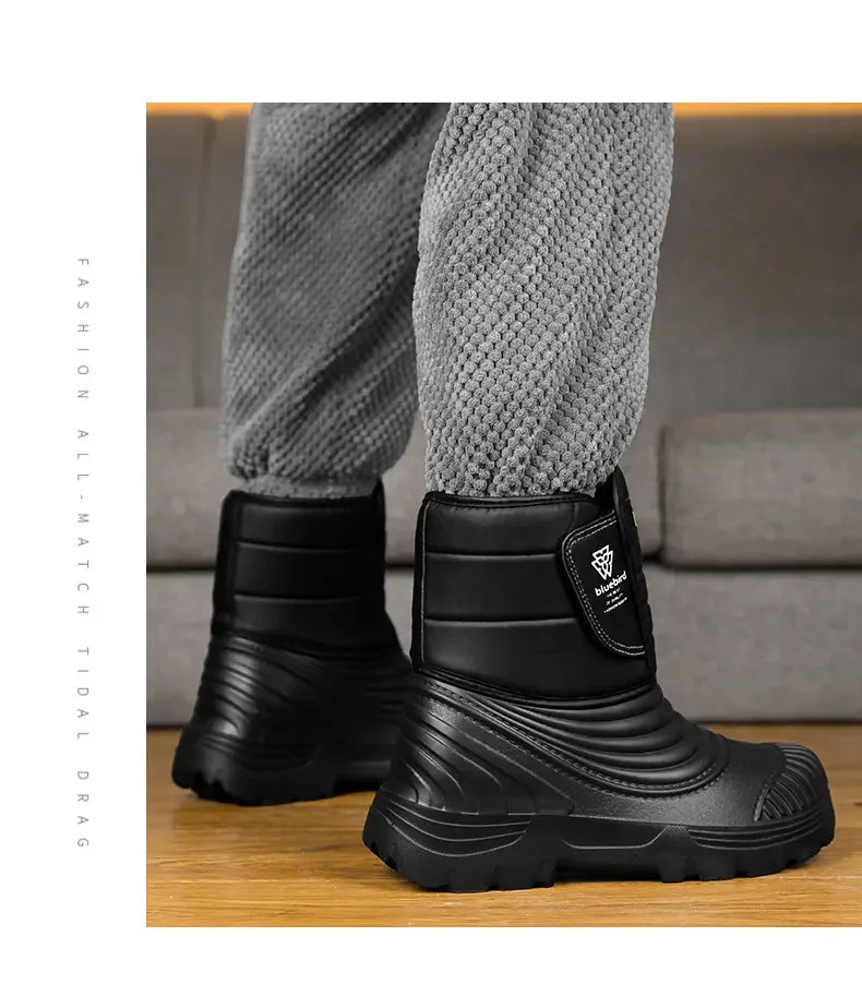 Neue Herren Winterstiefel Warme Plüsch Schneestiefel Hochwertige Wasserdichte High-Top Herren Stiefeletten Outdoor Herren Wanderstiefel Sneaker