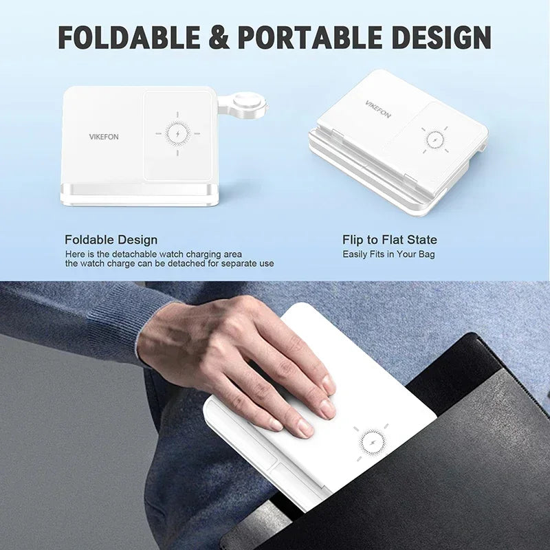 6 In 1 Wireless Charger Stand For iPhone Samsung S23 S22 Ultra Note Fold Galaxy Watch 5 4 Active Buds Fast Charging Dock Station
