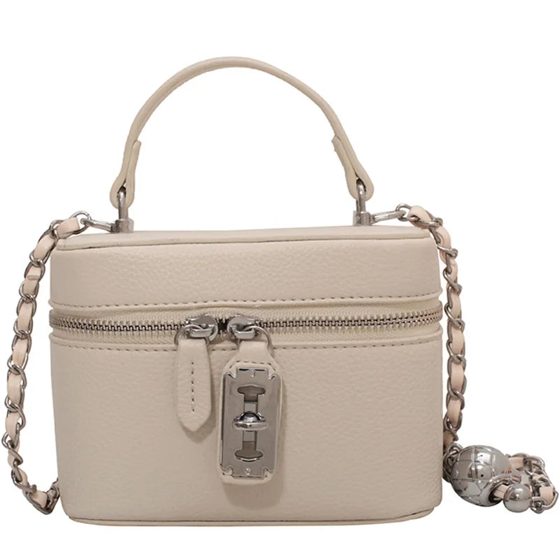 Women Square Handbags Summer Fashion Chains Crossbody Bags Texture PU Shoulder Bag Elegant Chic Mini Mobile Phone Bags