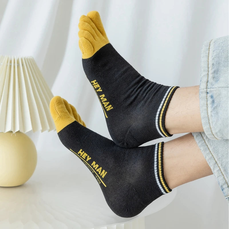 6 Paar geteilte Zehensocken für Herren, niedrig geschnittene Söckchen mit Fingern, hochwertige Baumwolle, Fünf-Finger-Socken, Frühling/Sommer, dünn
