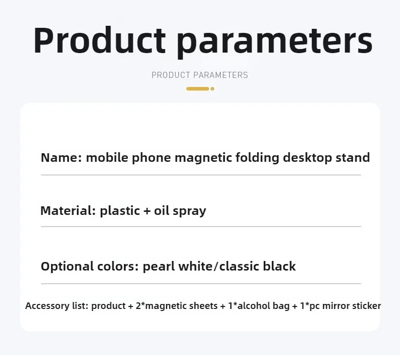 Magnetic Flexible Adjustable Phone Stand Foldable Portable Desktop Mount Holder for All Smartphones with Tight Clip Accessories
