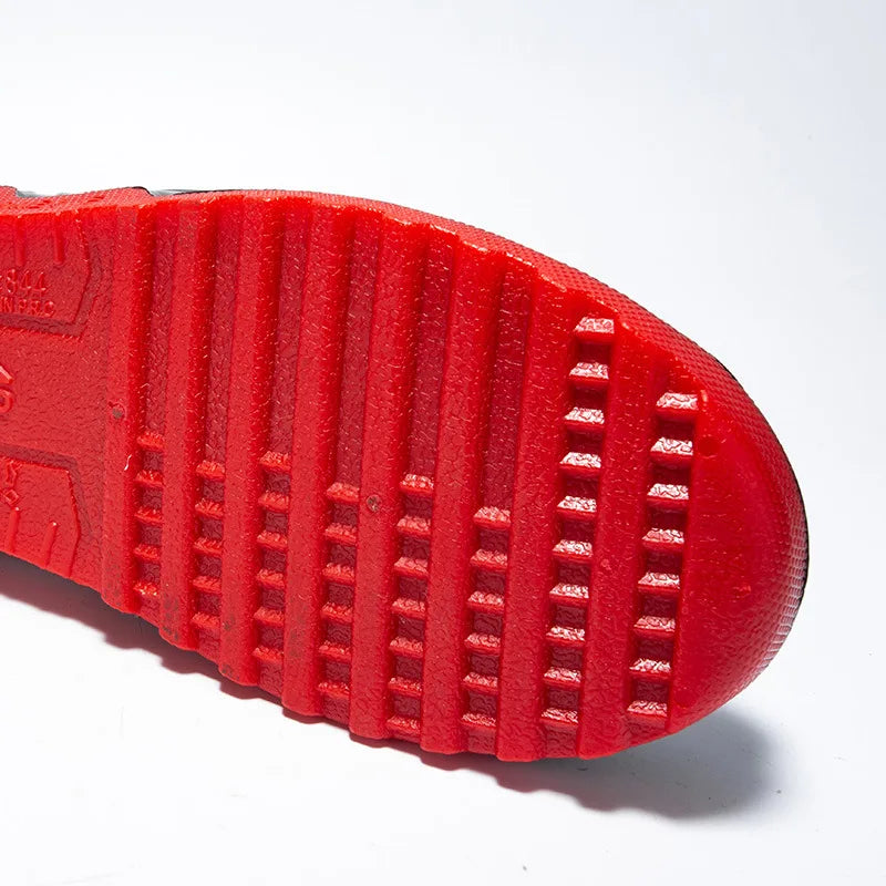 2024 Men Ankle Platform Rain Boots Spring New Fashion Nonslip Waterproof Shoes Solid Color Middle Barrel Rainboots Fishing Shoes